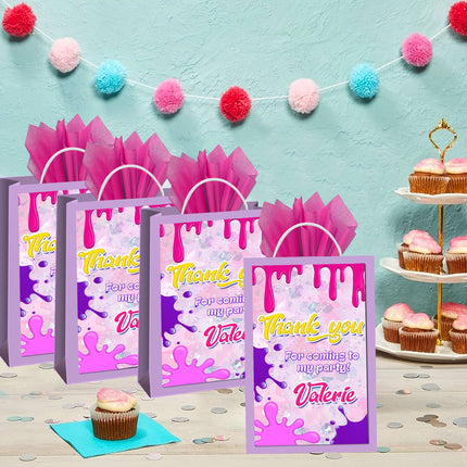 Slime Gift Favor Bag Labels | 12-Pack Stickers | Size 8x5in