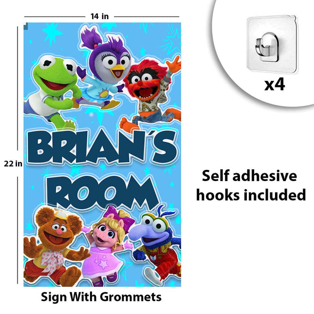 Muppet Babies Sign Room Door Nursery Decor Gift for Boy Girl Grandson Granddaughter | Vinyl Customizable 14x22in