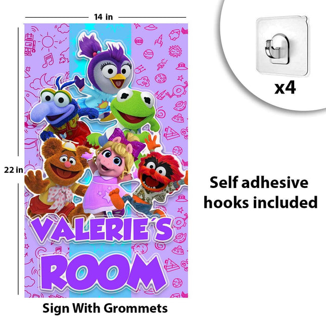 Muppet Babies Sign Room Door Nursery Decor Gift for Boy Girl Grandson Granddaughter | Vinyl Customizable 14x22in