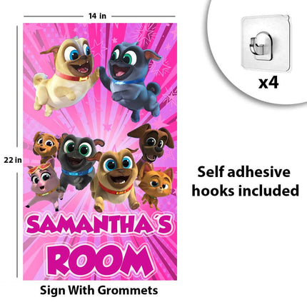 Puppy Dog Pals Sign Room Door Nursery Decor Gift for Boy Girl Grandson Granddaughter | Vinyl Customizable 14x22in