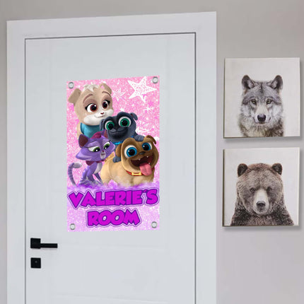 Puppy Dog Pals Sign Room Door Nursery Decor Gift for Boy Girl Grandson Granddaughter | Vinyl Customizable 14x22in