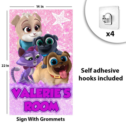 Puppy Dog Pals Sign Room Door Nursery Decor Gift for Boy Girl Grandson Granddaughter | Vinyl Customizable 14x22in