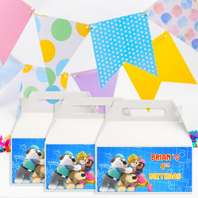 Pupstruction Gable Box Labels | 12-Pack Stickers | Size 6x3.25in