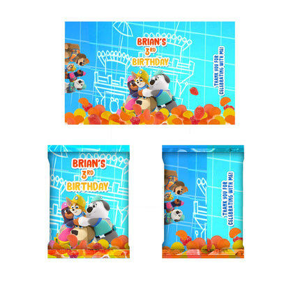 Pupstruction Fruit Snack Label Sticker for Kids Birthday Party Favor Decor Custom Physical Product