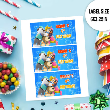 Pupstruction Gable Box Labels | 12-Pack Stickers | Size 6x3.25in