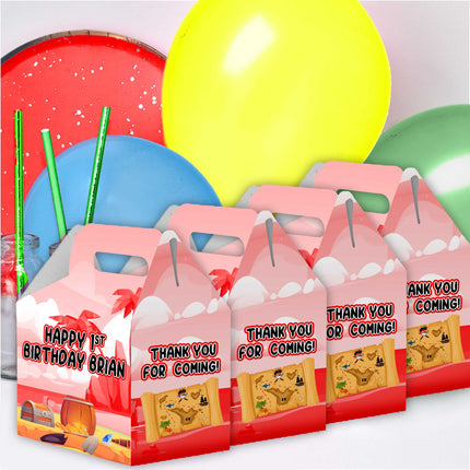 Pirates Candy Gable Box for Birthday Party Favors 12 Pack - 4.4x4.5in
