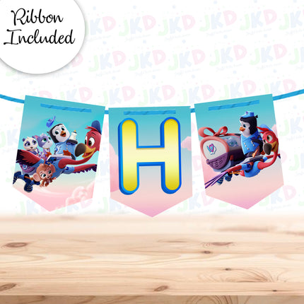 TOTS Birthday Banner for Wall Party Decor Customized with Ribbon Included