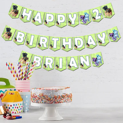 Puppy Dog Pals Birthday Banner for Wall Party Decor Customized with Ribbon Included