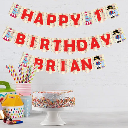 Circus Birthday Banner for Wall Party Decor Customized with Ribbon Included