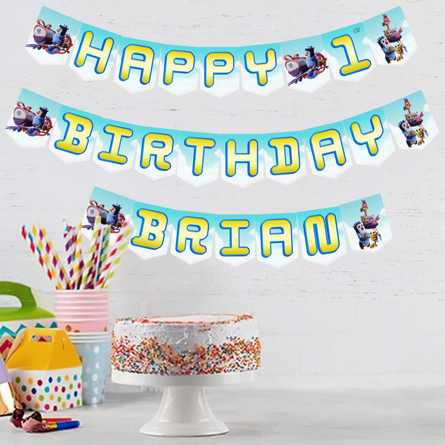 TOTS Birthday Banner for Wall Party Decor Customized with Ribbon Included