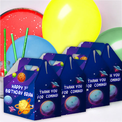 Space Candy Gable Box for Birthday Party Favors 12 Pack - 4.4x4.5in