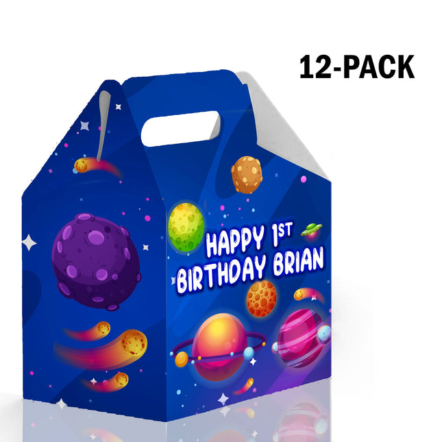 Space Candy Gable Box for Birthday Party Favors 12 Pack - 4.4x4.5in
