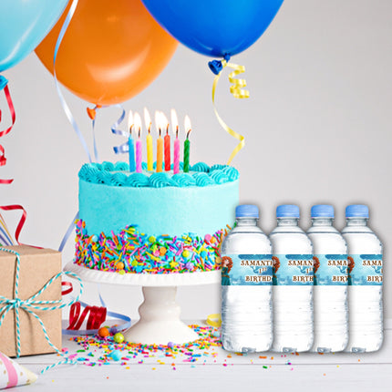 Brave Bottle Water Labels Waterproof Stickers for Kids Birthday Party Favor | 12-Pack Ideal for 16.9oz & 8 fl oz Bottles