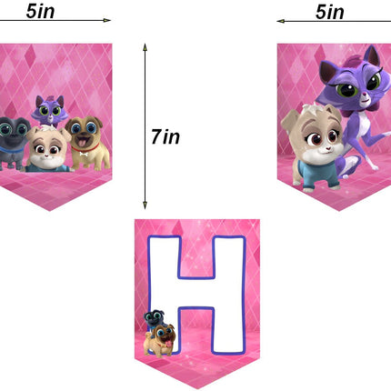 Puppy Dog Pals Birthday Banner for Wall Party Decor Customized with Ribbon Included #pink