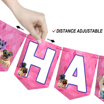 Puppy Dog Pals Birthday Banner for Wall Party Decor Customized with Ribbon Included #pink