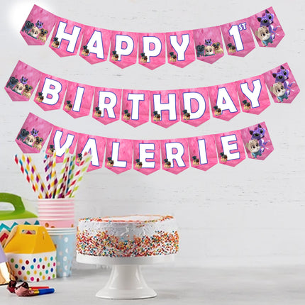 Puppy Dog Pals Birthday Banner for Wall Party Decor Customized with Ribbon Included #pink