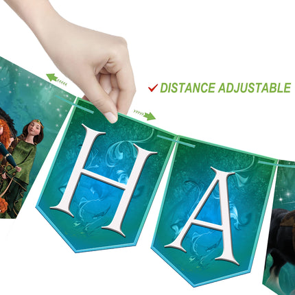 Brave Birthday Banner for Wall Party Decor Customized with Ribbon Included