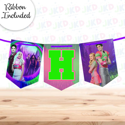 Zombies Birthday Banner for Wall Party Decor Customized with Ribbon Included