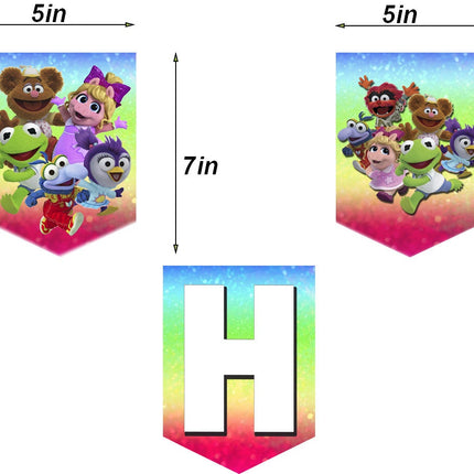 Muppet Babies Birthday Banner for Wall Party Decor Customized with Ribbon Included