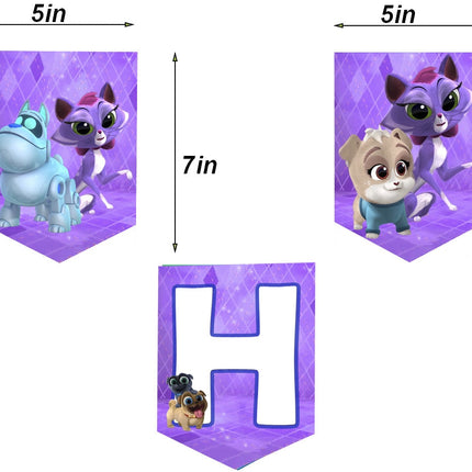 Puppy Dog Pals Birthday Banner for Wall Party Decor Customized with Ribbon Included
