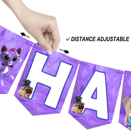 Puppy Dog Pals Birthday Banner for Wall Party Decor Customized with Ribbon Included