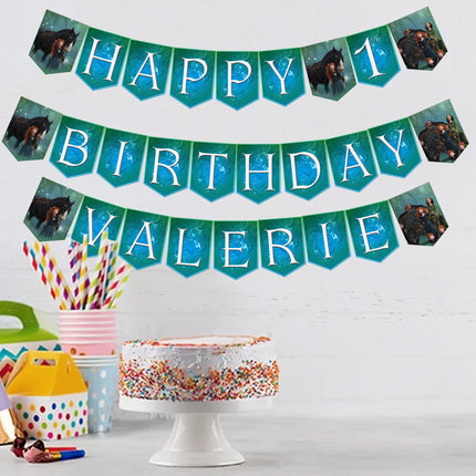 Brave Birthday Banner for Wall Party Decor Customized with Ribbon Included