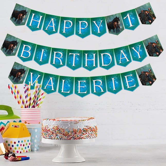 Brave Birthday Banner for Wall Party Decor Customized with Ribbon Included