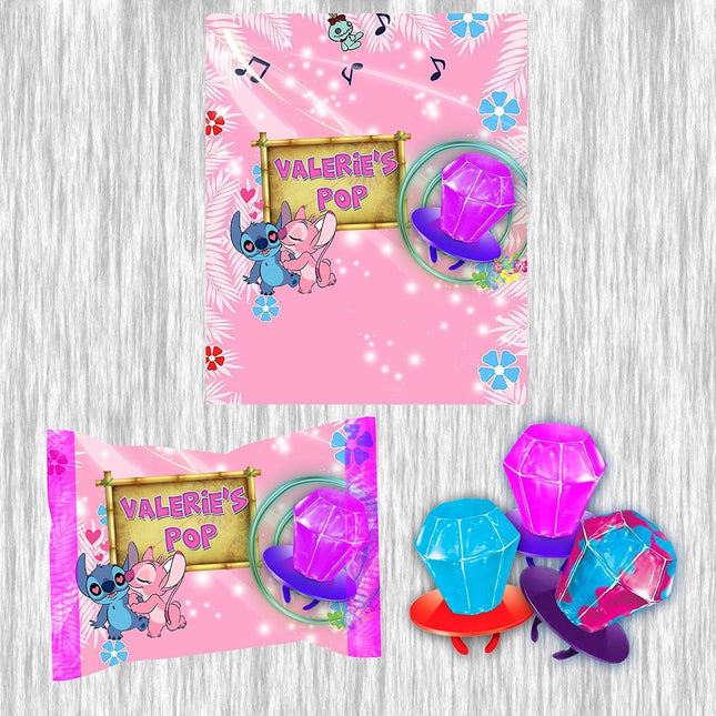 Stitch Ring Pop Label Sticker for Birthday Party Candy Favor - Digital, Stickers or Finished Options #Pink