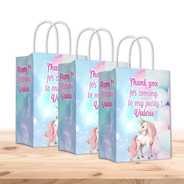 Unicorn Fairy Bags with Handles for Kids Gift Favor Birthday Party - 12pack