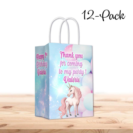 Unicorn Fairy Bags with Handles for Kids Gift Favor Birthday Party - 12pack