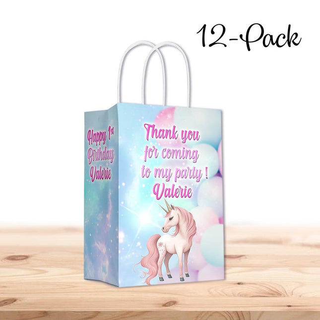 Unicorn Fairy Bags with Handles for Kids Gift Favor Birthday Party - 12pack