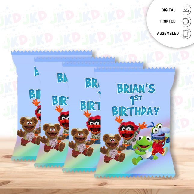 Muppet Babies Chip Bags Label for Kids Birthday Party Favor Decor, Stickers or Finished Options