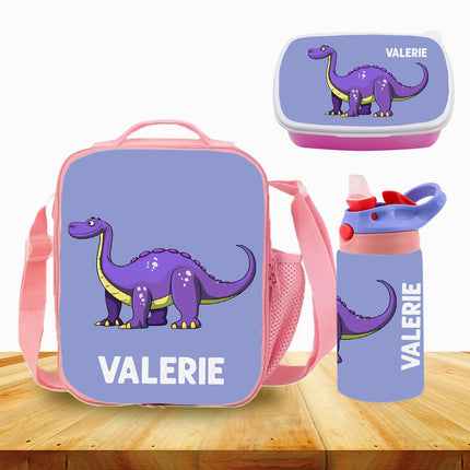 Custom Kids Water Bottle Personalized Toddler Insulated Tumbler 12oz Dinosaur
