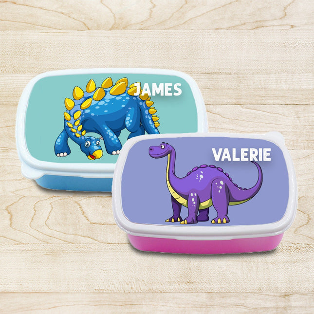 Custom Kids Snack Lunch Box for School Picnic Personalized Travel Container Dinosaurs