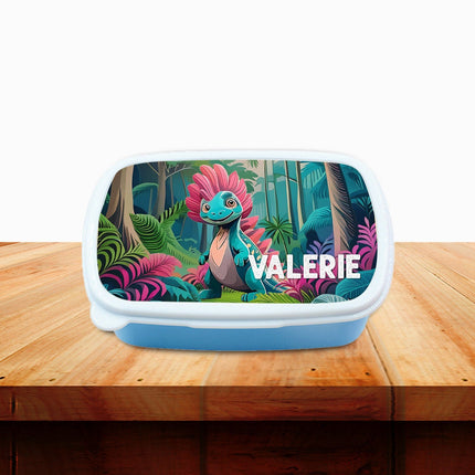 Custom Kids Snack Lunch Box for School Picnic Personalized Travel Container Dinosaurs Jungle