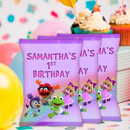 Muppet Babies Chip Bags Label for Kids Birthday Party Favor Decor, Stickers or Finished Options