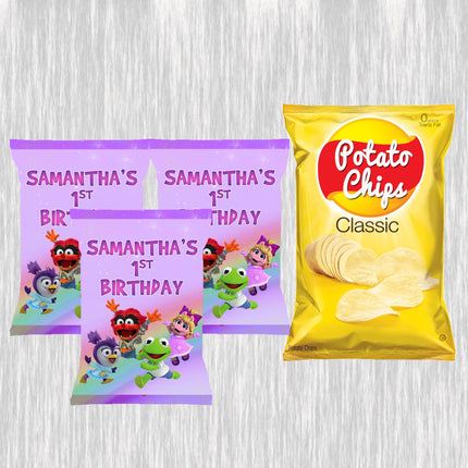 Muppet Babies Chip Bags Label for Kids Birthday Party Favor Decor, Stickers or Finished Options