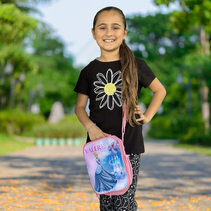 Custom Kids Lunch Bag with Strap Personalized School Insulated Picnic Box Dinosaurs Jungle