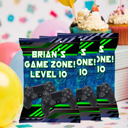 Video Game Chip Bags Label for Kids Birthday Party Favor Decor, Stickers or Finished Options