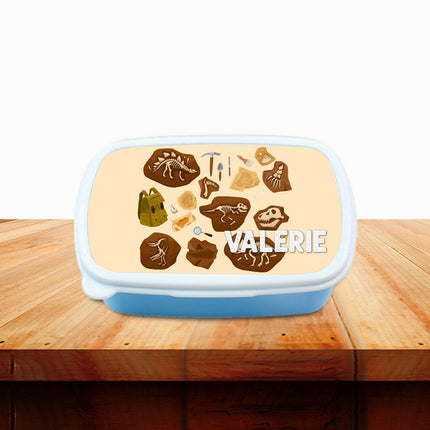 Custom Kids Snack Lunch Box for School Picnic Personalized Travel Container Dino Fossils