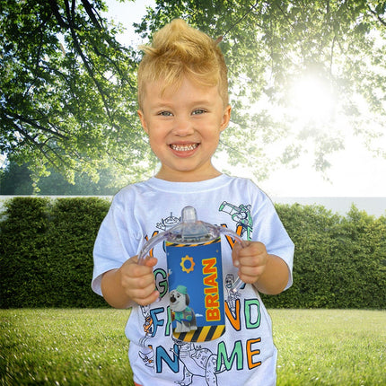 Custom School Kids Bundle Insulated Lunch Bag Snack Box Sippy Cup Bottle Personalized Toddler Set Pupstruction TV Show