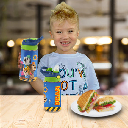 Custom School Kids Bundle Insulated Lunch Bag Snack Box Sippy Cup Bottle Personalized Toddler Set Pupstruction TV Show