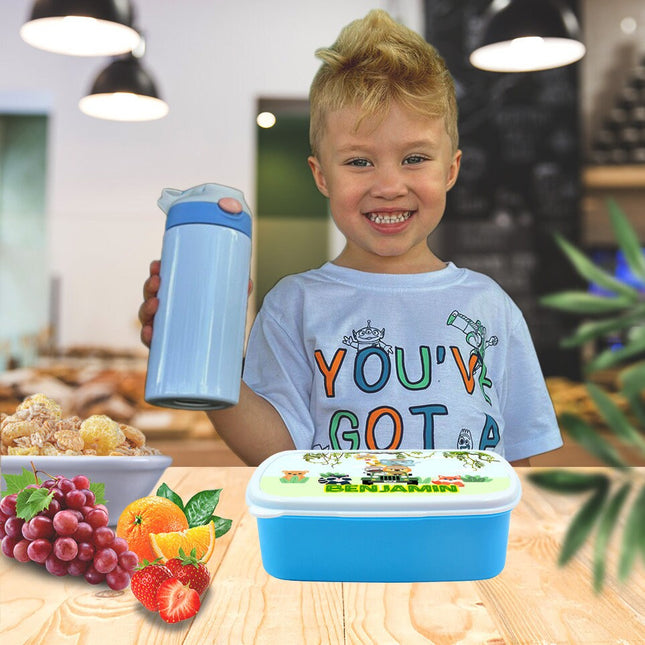 Custom Kids Snack Lunch Box for School Picnic Personalized Travel Container Jungle Safari Baby Animals