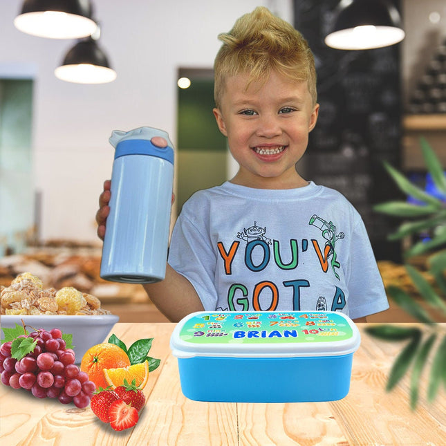 Custom Kids Snack Lunch Box for School Picnic Personalized Travel Container Count Numbers Kinder Math