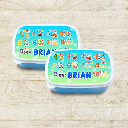 Custom Kids Snack Lunch Box for School Picnic Personalized Travel Container Count Numbers Kinder Math
