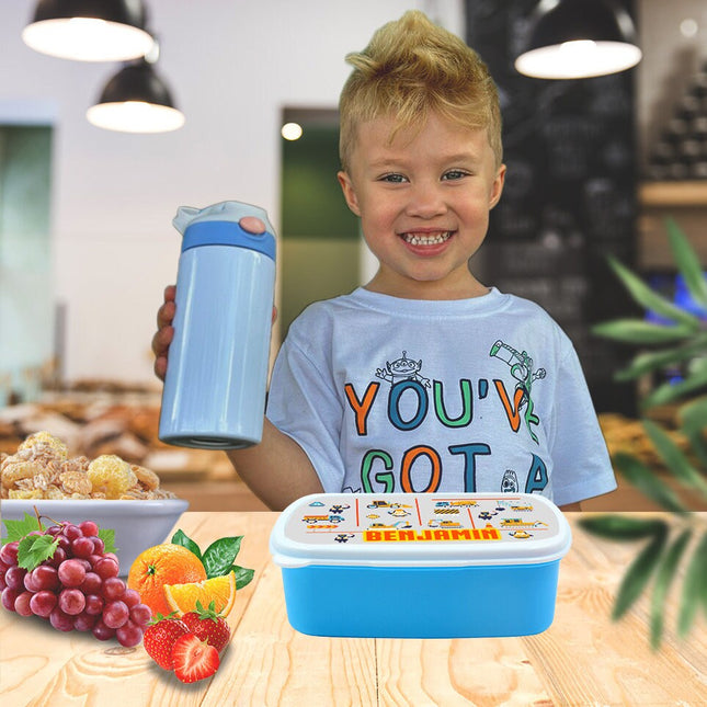 Custom Kids Snack Lunch Box for School Picnic Personalized Travel Container Construction Trucks