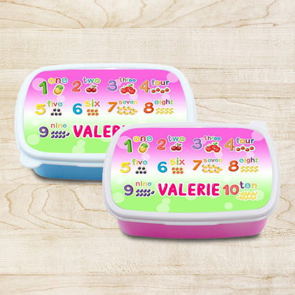 Custom Kids Snack Lunch Box for School Picnic Personalized Travel Container Count Numbers Kinder Math