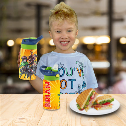 Custom Kids Water Bottle Personalized Toddler Insulated Tumbler 12oz Avengers Superhero