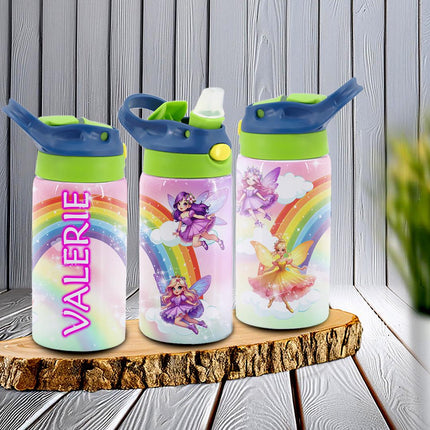 Custom Kids Water Bottle Personalized Toddler Insulated Tumbler 12oz Fairy Pixie Dust