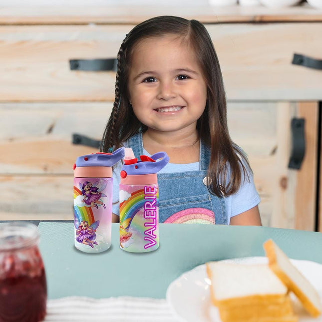 Custom Kids Water Bottle Personalized Toddler Insulated Tumbler 12oz Fairy Pixie Dust